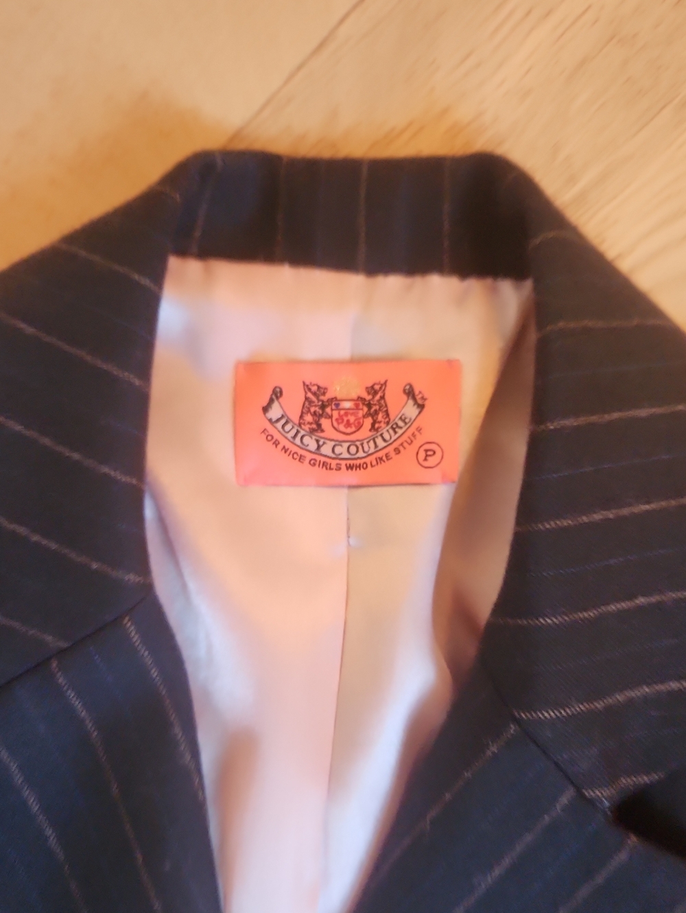 Juicy Couture Men's Navy Pinstripe Blazer
